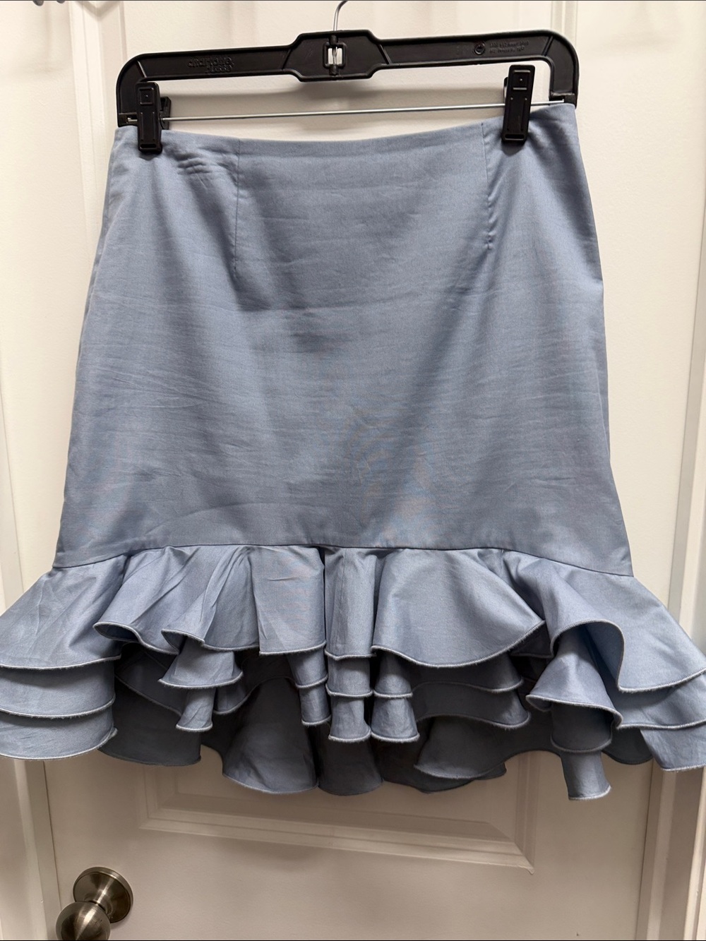 C/MED Collective Powder Blue Ruffle-Hem Mini Skirt